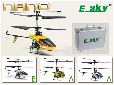 E-SKY 002790-B YELLOW Миниатюрный соосный радиоуправляемый вертолет E-sky Nano Style B (желтый) 2.4 